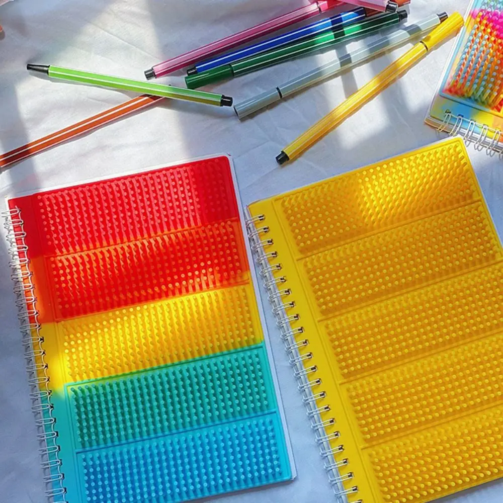 Creative A5 Rainbow Silicone Notebook Colorful Soft Cover Decompression Notebook Relaxation Kids Gift Coil Notepad Students