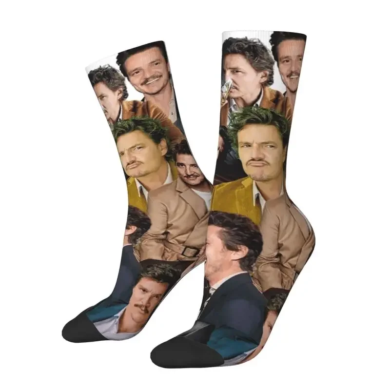 

Pedro Pascal Photo Collage Men's Crew Socks Unisex Kawaii Spring Summer Autumn Winter Dress Socks