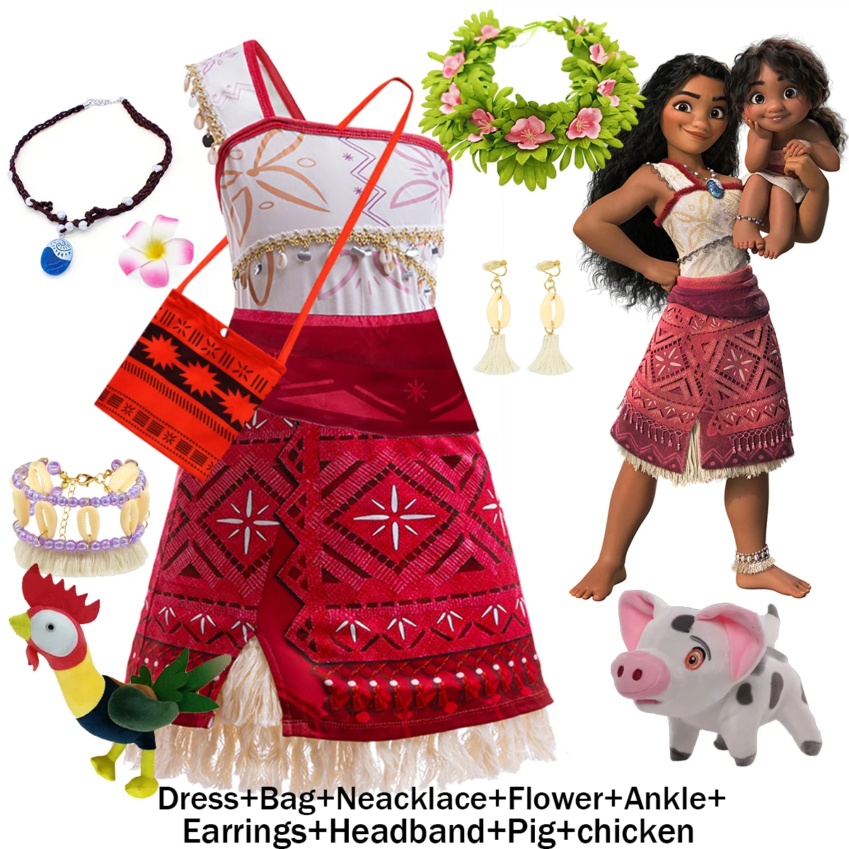 فيلم المحيط مغامرة موانا 2 للفتيات تأثيري فايانا ديزني فستان حفلة زي الأميرة ملابس تنكرية فساتين الأطفال الزي #1