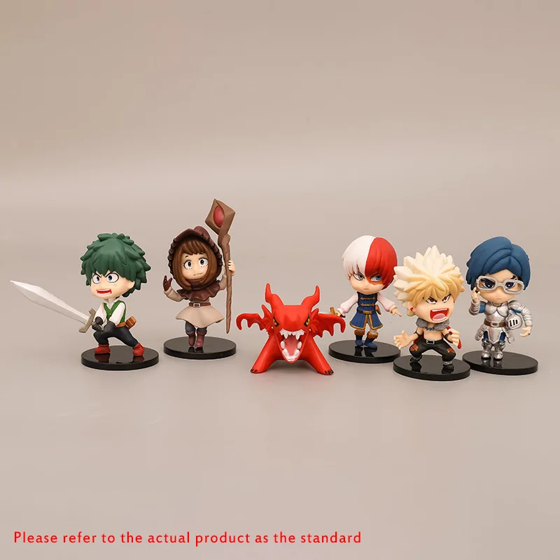 6Pcs Anime Peripheral Products Figure Movable Bakugo Katsuki PVC Action Figure Model Collectible Model Toys Christmas Gifts Kid