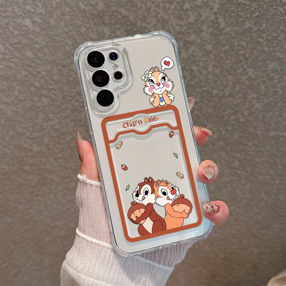 Disney Chip 'n' Dale Card Hold Case For OPPO A16 A15 A74 A54 A98 Reno 6 7 8 Realme C55 C53 C35 C33 C31 9I 5G Anti-fall Cases