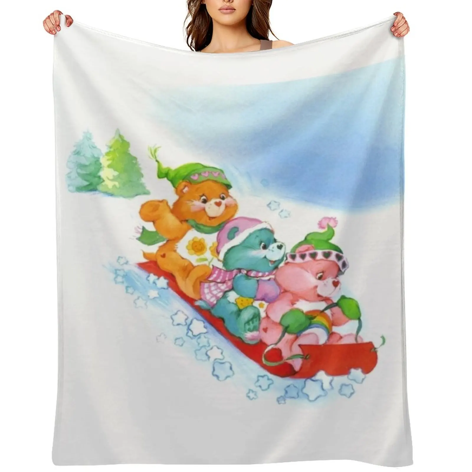 

80s aesthetic mlp friends sledding Throw Blanket Retros Bed linens Loose Giant Sofa Blankets