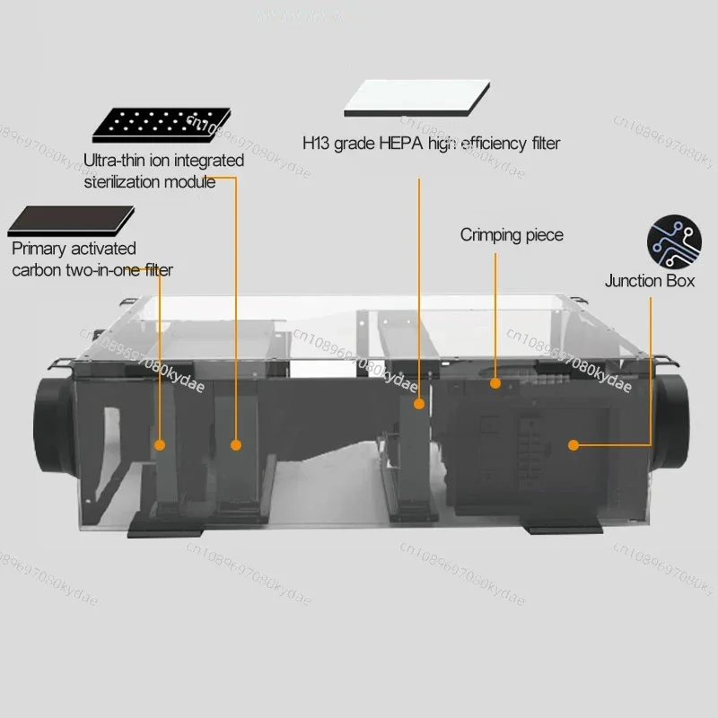 250/350 Fresh Air Purifier Central Fresh Air System Filters Household Ventilation And Exhaust Air Ventilation 220V