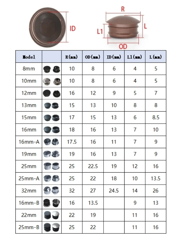 Stainless Steel Round Pipe Tube End Cap Furniture Leg Plug Blanking End Cap Bung For Home Daily Tool Furniture Accessories