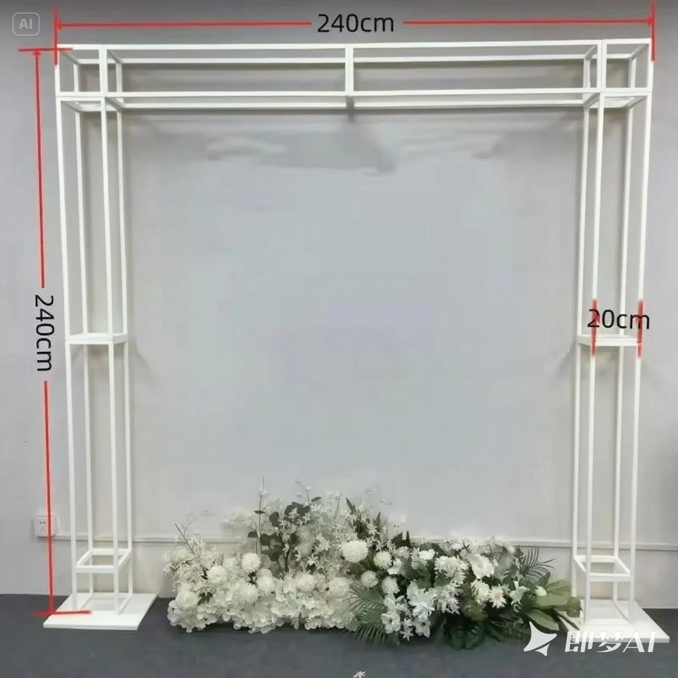 Quadratischer vergoldeter Eisenrahmen für Blumenständer, personalisierte Dekoration, Hochzeitshintergrund, Bühnenkulisse, Event- und Partyzubehör – Detail 4