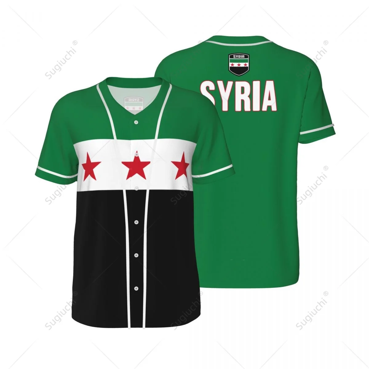3D Printed Syria Flag 2024 1932 1963 Men Baseball Jerseys Mesh Sports T-shirt Tees Custom Name Nunber