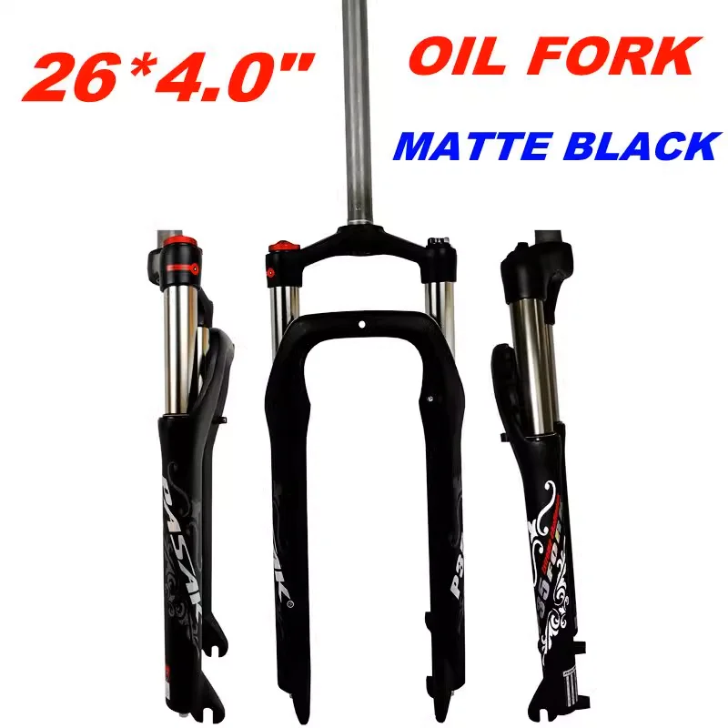 

26inch DIY EBIKE fork snowmobile beach bike shock absorbing Oil spring fork aluminum alloy 26 wide tires 4.0 front fork