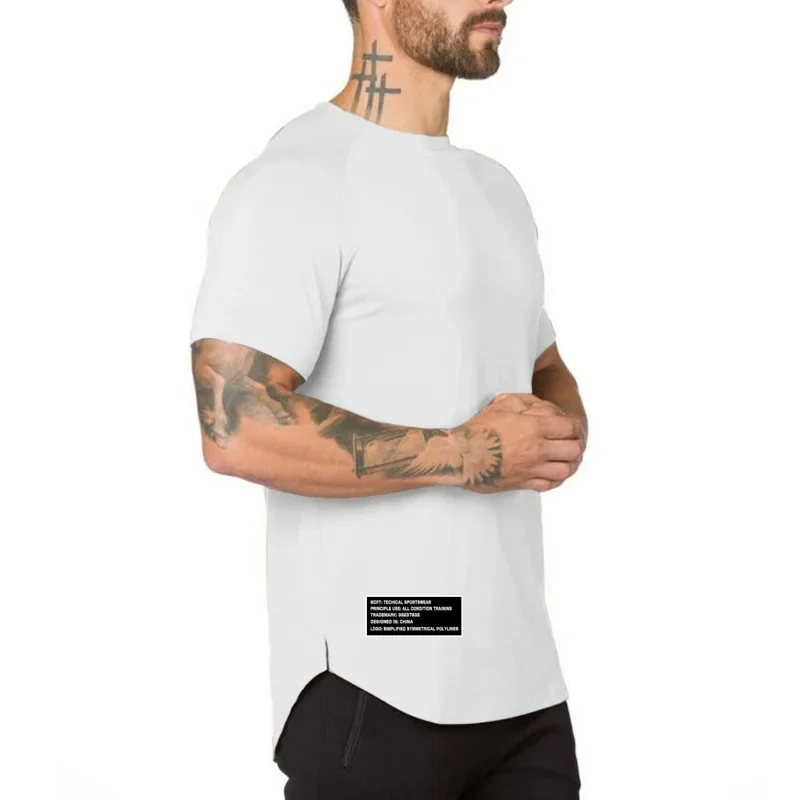 Mens Sporting Cotton Short Sleeve Fitness Summer T Shirts Fashion T Shirts Casual Clothing Brand Running Breathable T-Shirt