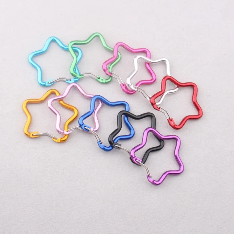 pentagram carabiner aluminum alloy five-pointed star buckle wire key clip quick draw buckle jewelry pendant accessories