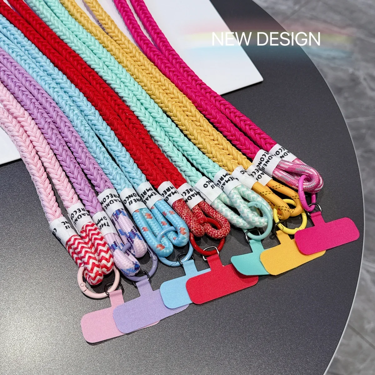 

Mobile Phone Lanyard, Women's Crossbody, Long Style Contrasting Color Thick Ponytail Braided Rope, Sturdy and Durable Chain Rope