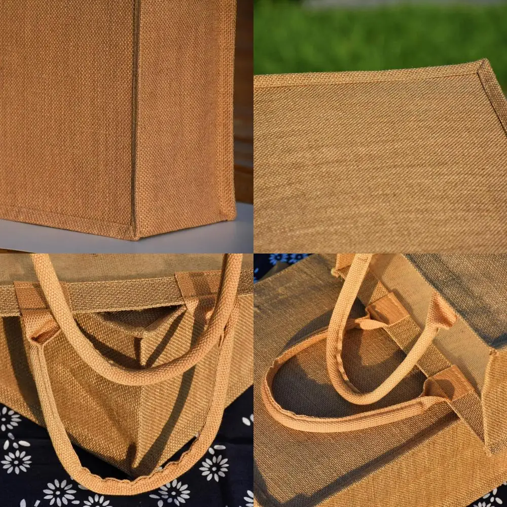 

Набор из 15 натуральных джутовых сумок-тоут, 12x6x12 дюймов, идеально подходят для подарков подружкам невесты