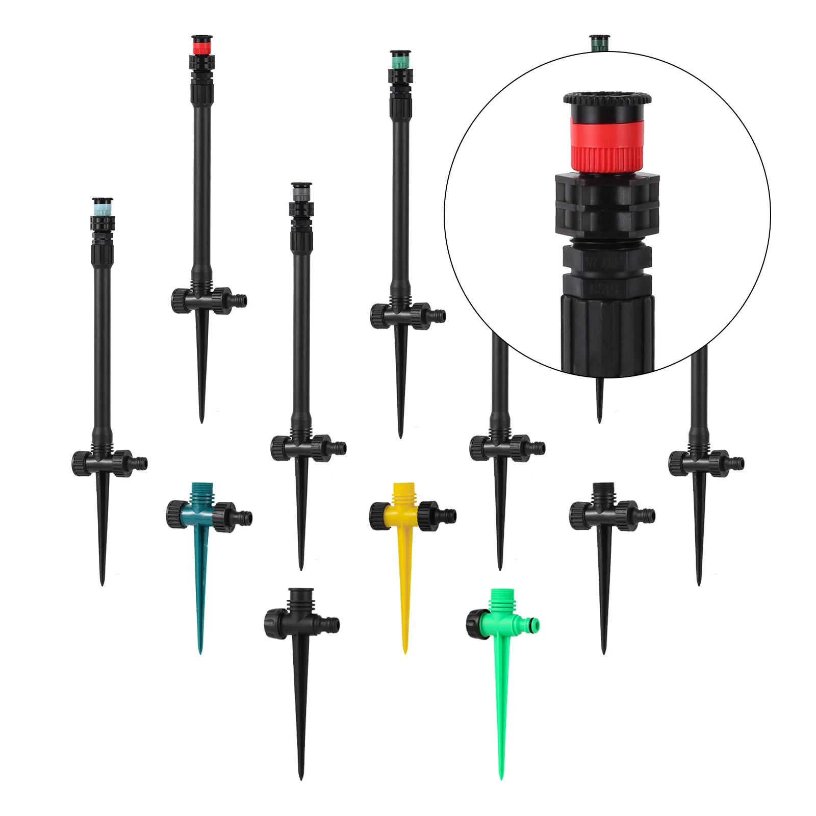 

360° Adjustable Garden Sprinkler With Bracket Rotation Irrigation Watering Sprayer Automatic Agriculture Farm Lawn Nozzle Tool