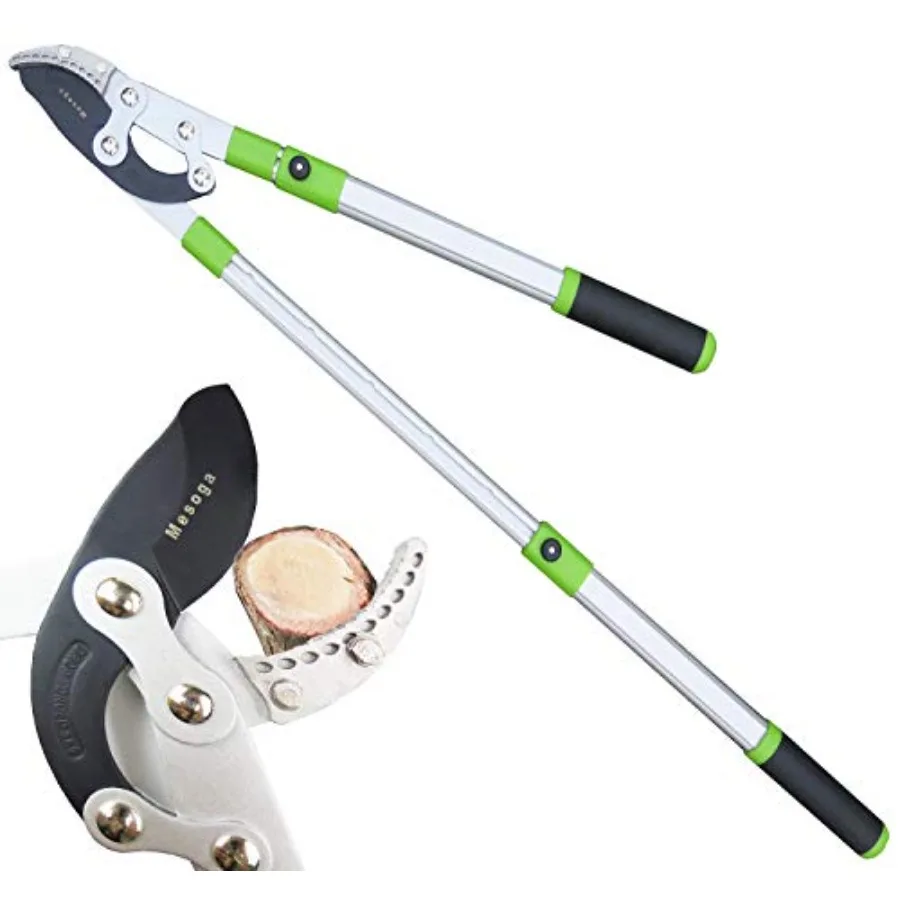 

Heavy Duty Anvil and Bypass Lopper with Telescopic Handle 26-41 Inch - 5-Layer Adjustable Garden Pruner 2-Inch Branch Cutter fo