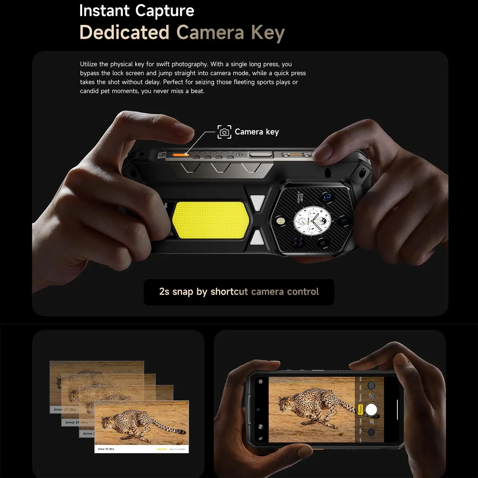 Ulefone Armor 29 Ultra 5G AI هاتف متين 16GB + 1 تيرا بايت للرؤية الليلية 21200mAh 6.67 "الأبعاد 9300 مصباح ليد متعدد الاستخدامات NFC الهاتف الذكي