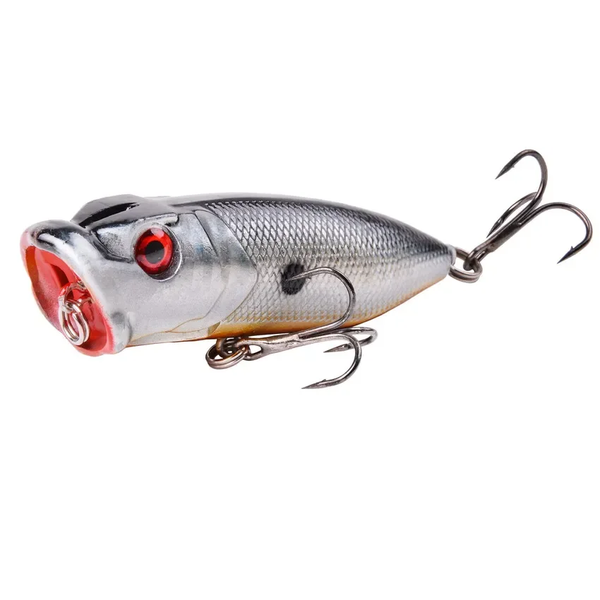 1 قطعة الصيد السحر 6.5 سنتيمتر/12 جرام توبواتر بوبر الطعم 5 اللون الطعم الثابت الاصطناعي Wobblers البلاستيك صيد السمك مع 6 # السنانير #6