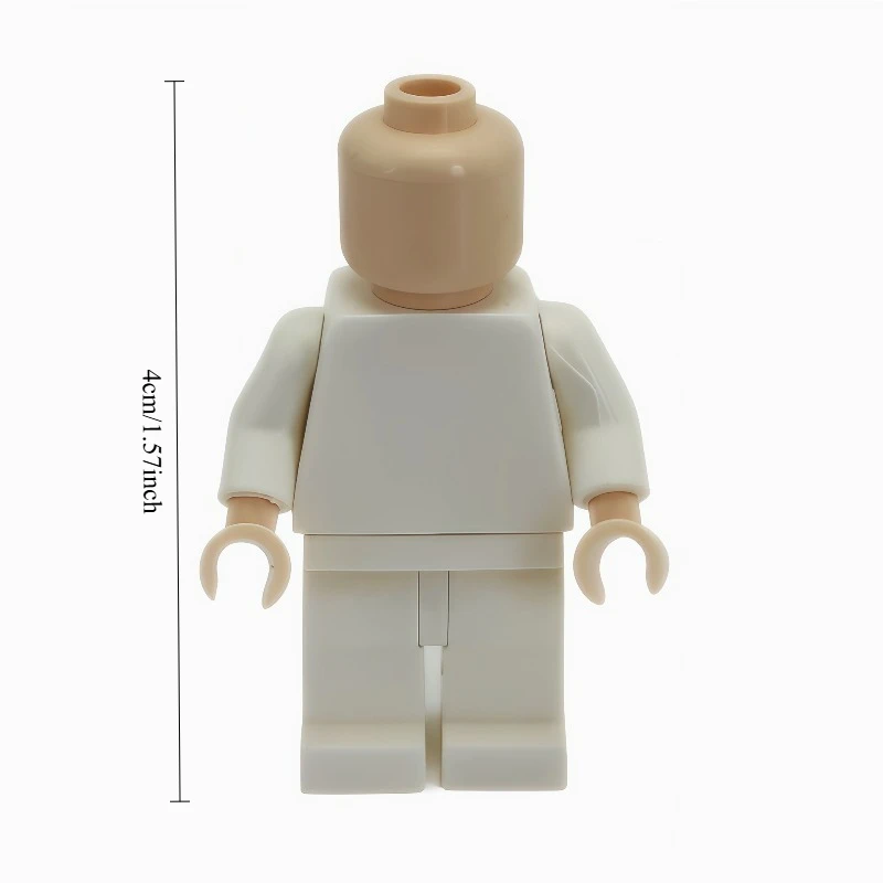Building Block Figure Solid Color Body Multi-color Small Particles with Skin Color Arm and Head Parts for Kid DIY Building Block view 6