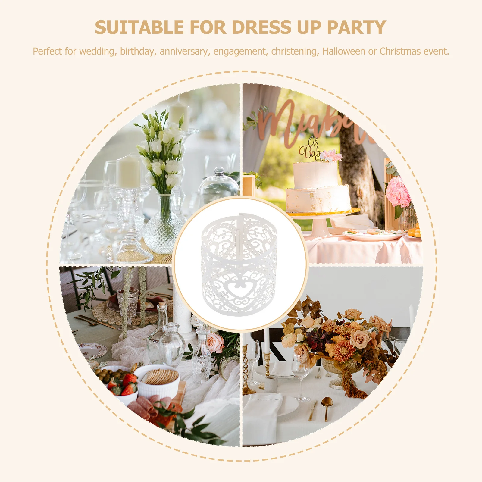 50 قطعة أغطية Led مجوفة لضوء الشاي يلتف مصباح ورقي للزينة لحفلات الزفاف وأعياد الميلاد وعيد الميلاد