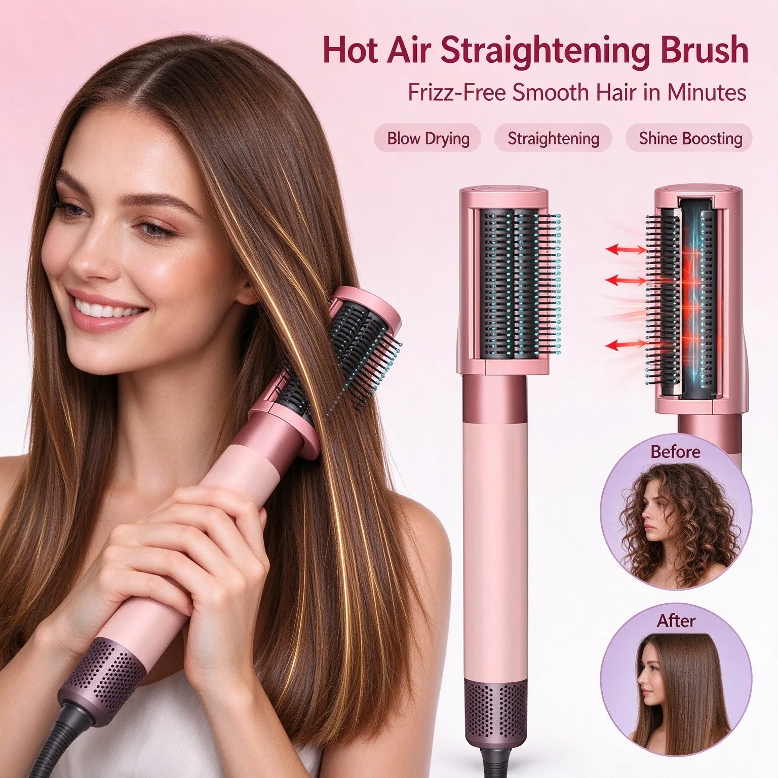 SenCiciMen 6 In 1 Multi Styler New Design Hair Dryer  hair styler With Curling Barrel Hot Air Brush Styling Tool MultiStyler