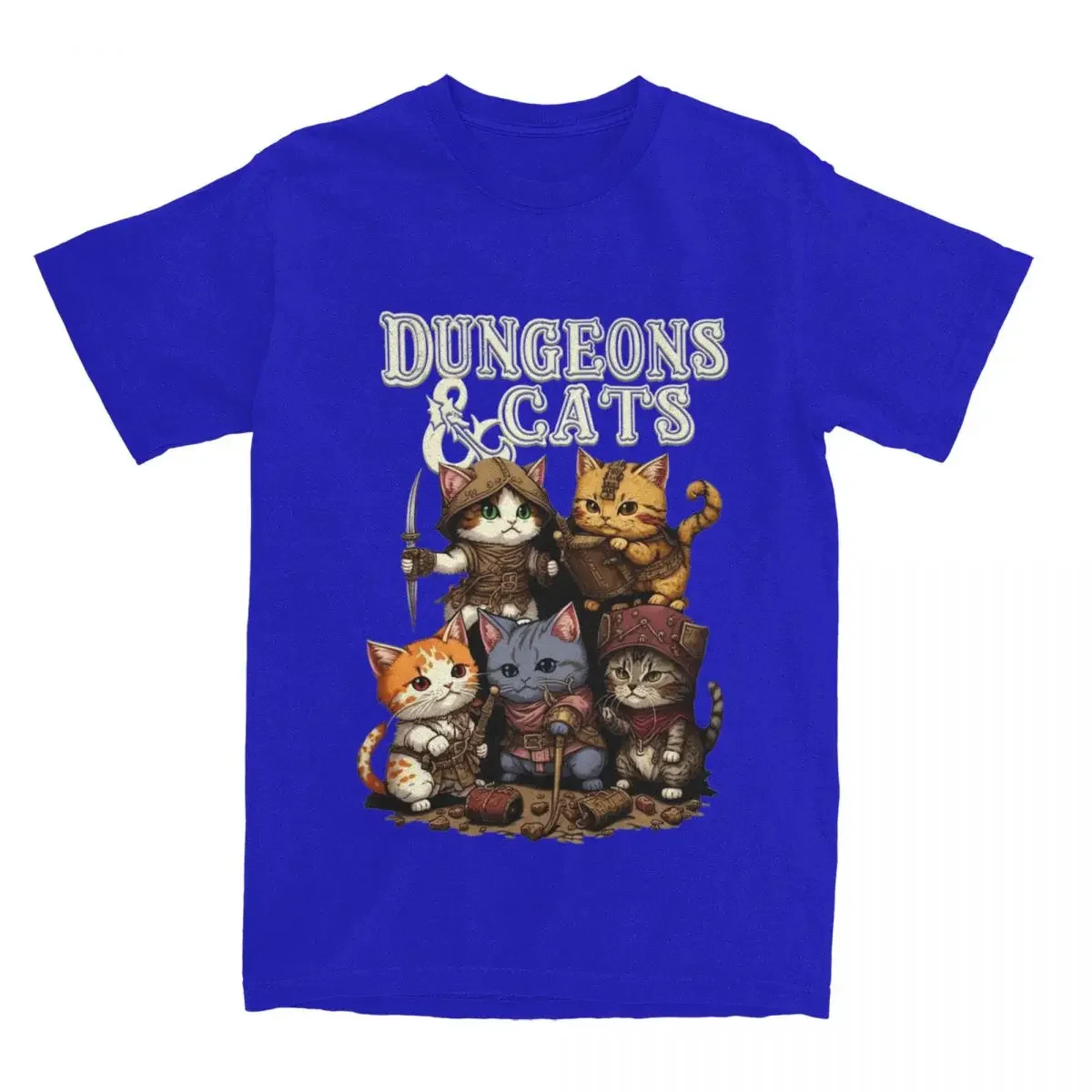 Apparel Kawaii Pure Cotton T-shirt Clothing Funny Tee Shirt All Seasons Men  Dungeon Dragon Cats T Shirt Cat