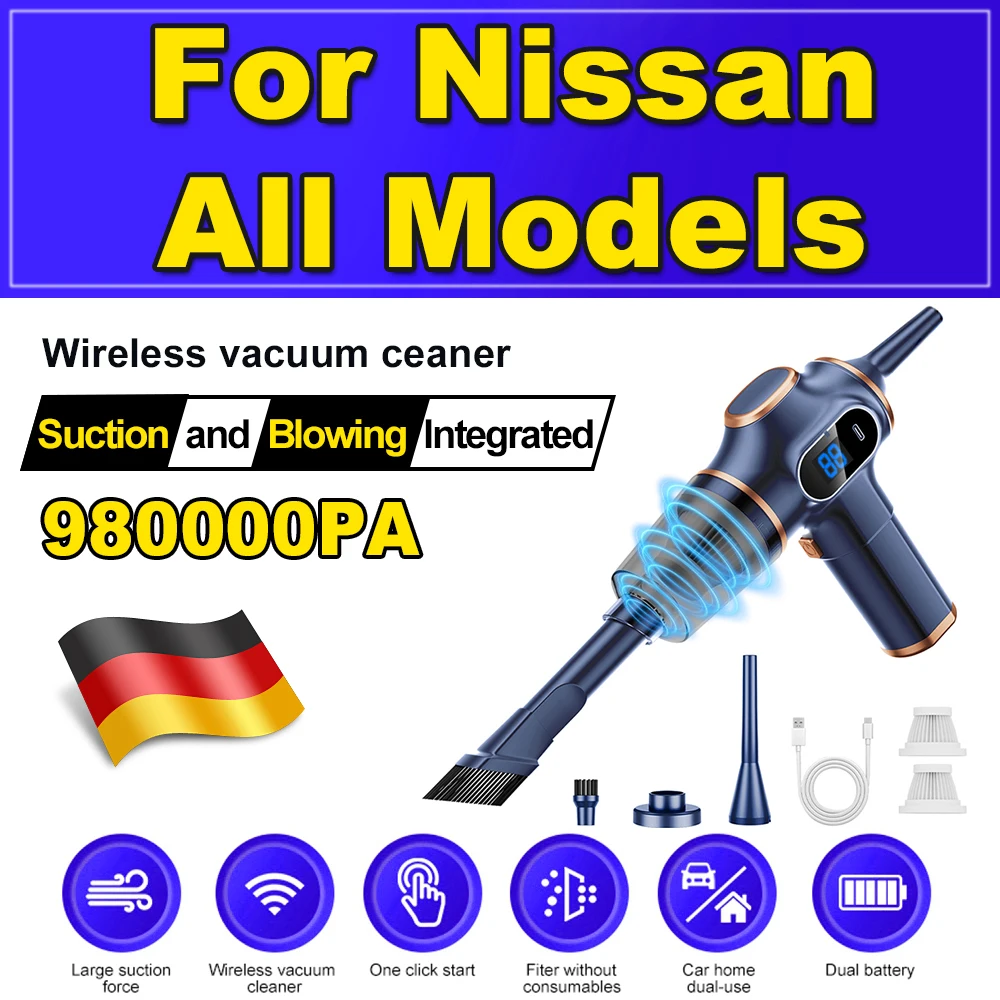 

Car Vacuum Cleaner 980000Pa Powerful Portable Handheld Vacuum Cleaner Strong Suction Cleaning Machine For Nissan All Models