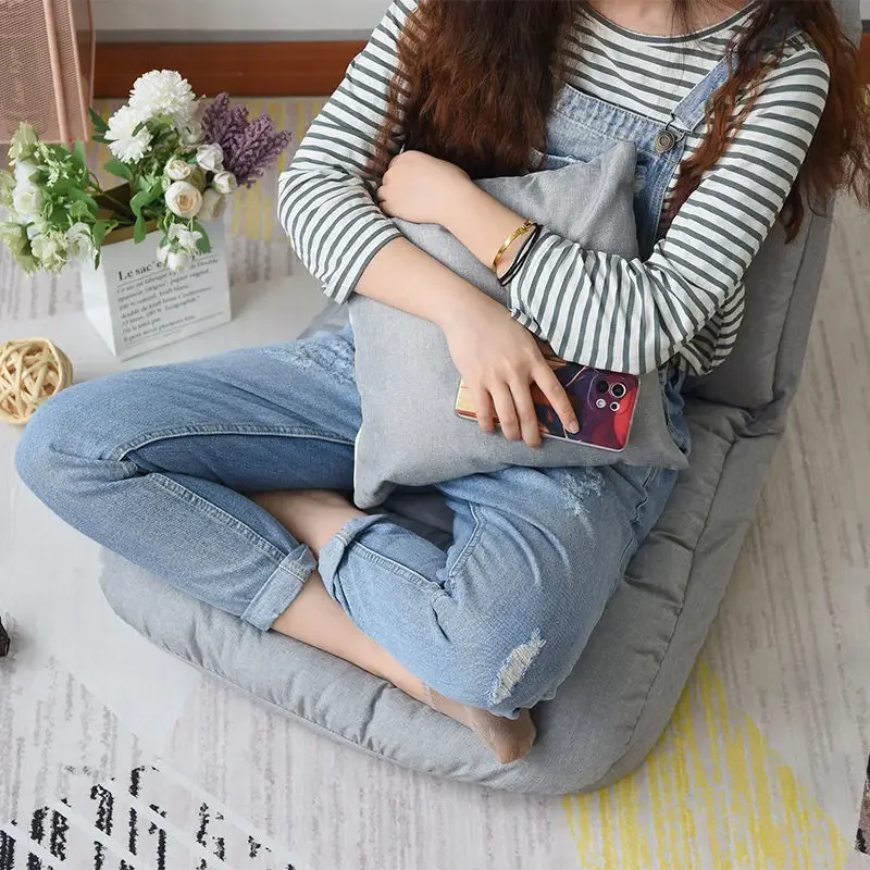 

Lazy Sofa Japanese Tatami Single Bed Backrest Seat Small Apartment Bedroom Balcony Bay Window Chair Foldable Recliner Sofa