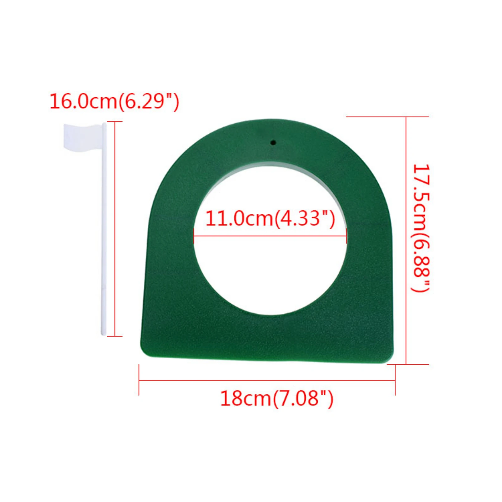 Estera de plástico para práctica de Golf, con agujero y bandera, para patio interior y exterior, Ayuda de entrenamiento de taza de regulación verde