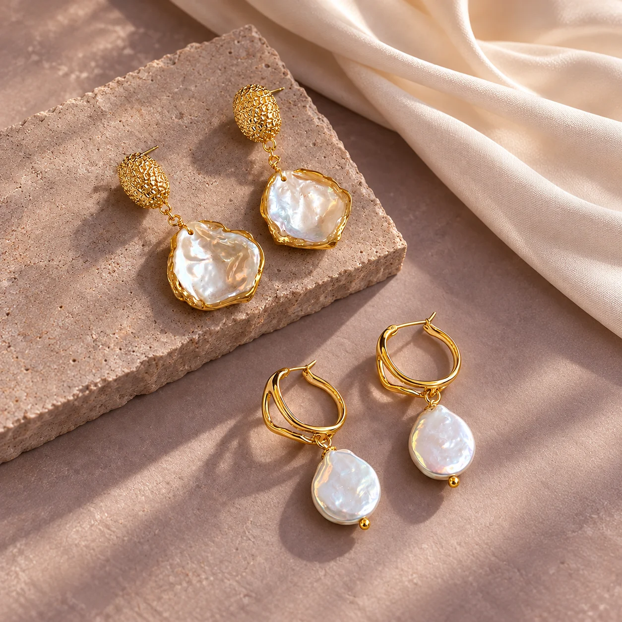 Baroque Pearl Tassel Earrings for Women Oversized Statement Pearl Stud Earrings Elegant Vintage Fashion Jewelry