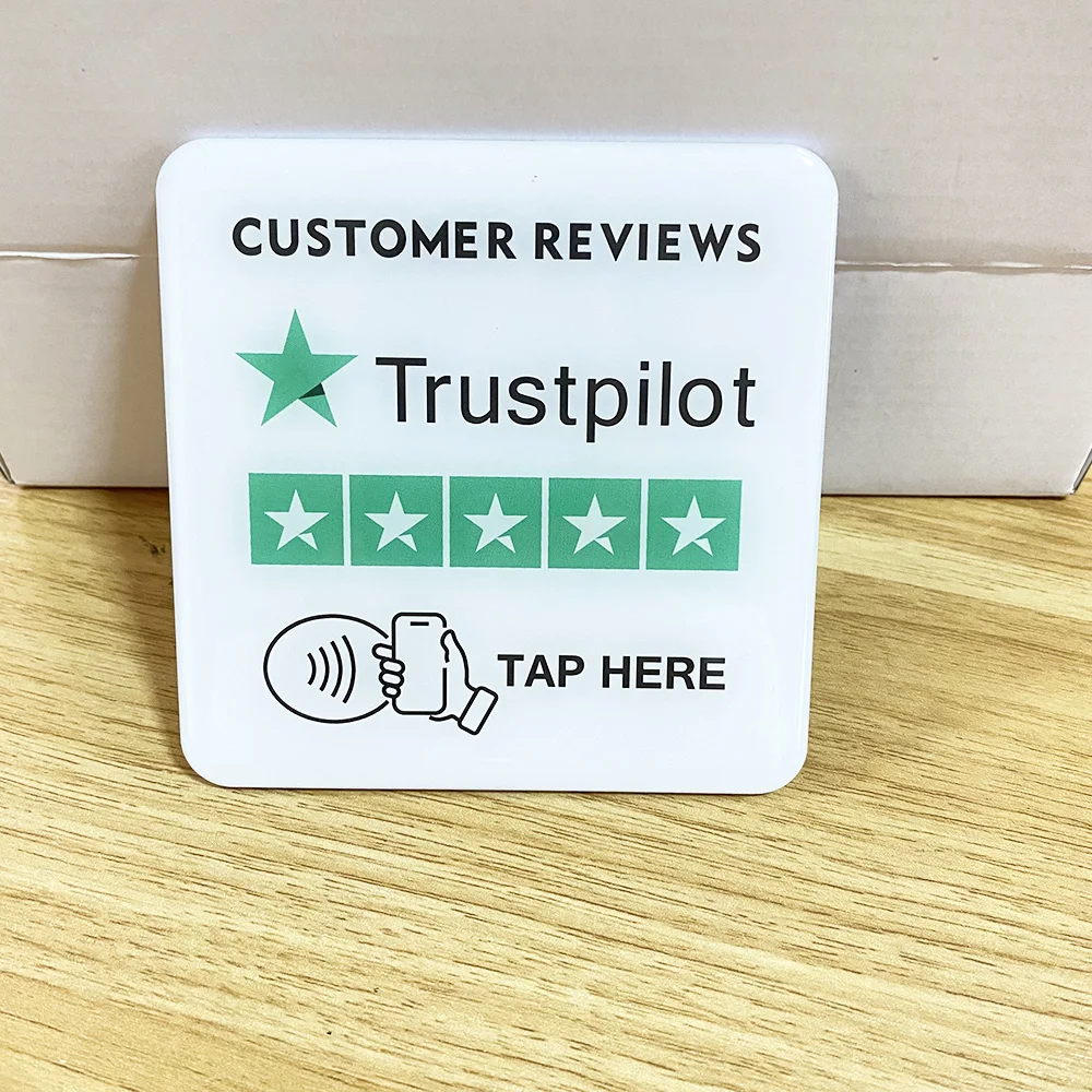 10X10cm Instagram Facebook Google Tripadvisor Trustpilot Review Plaque NFC Tap Card Self-Adhesive Epoxy Plate