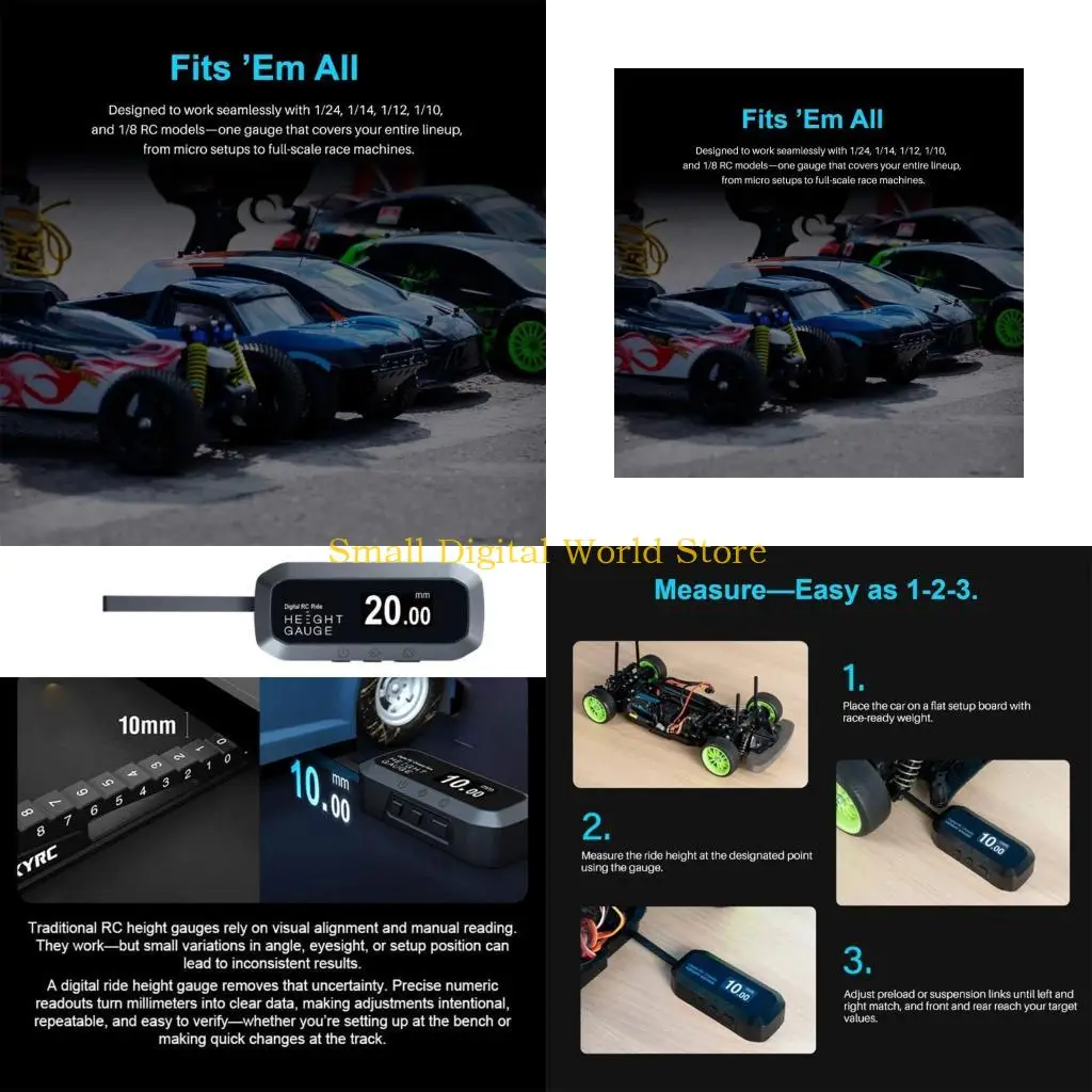77UB Digital Ride Height Gauge 0.1Mm Accuracy 2 To 38Mm Ranges ABS Calibration Tool