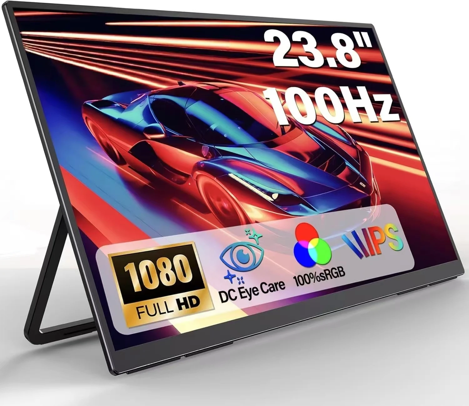 Monitor Portátil QQU 1080P de 100Hz con Bajo Consumo de Energía, Pantalla IPS FHD Extra Grande de 23.8 Pulgadas, Compatible con PC, Laptop, PS4/5, Switch