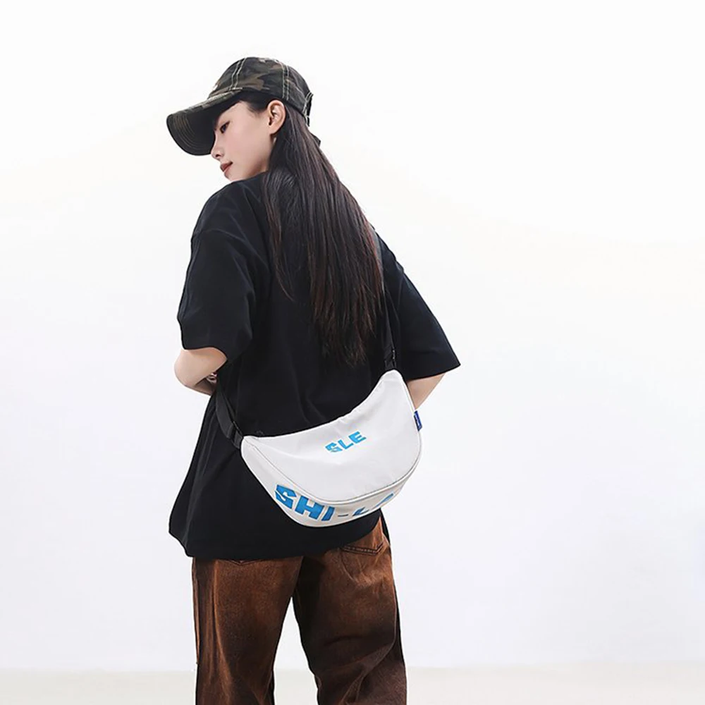 

Large Capacity Nylon Shoulder Bag Multi-Functional Streetwear Japanese Style Dumpling Bag Commuting Solid Color Crossbody Bag