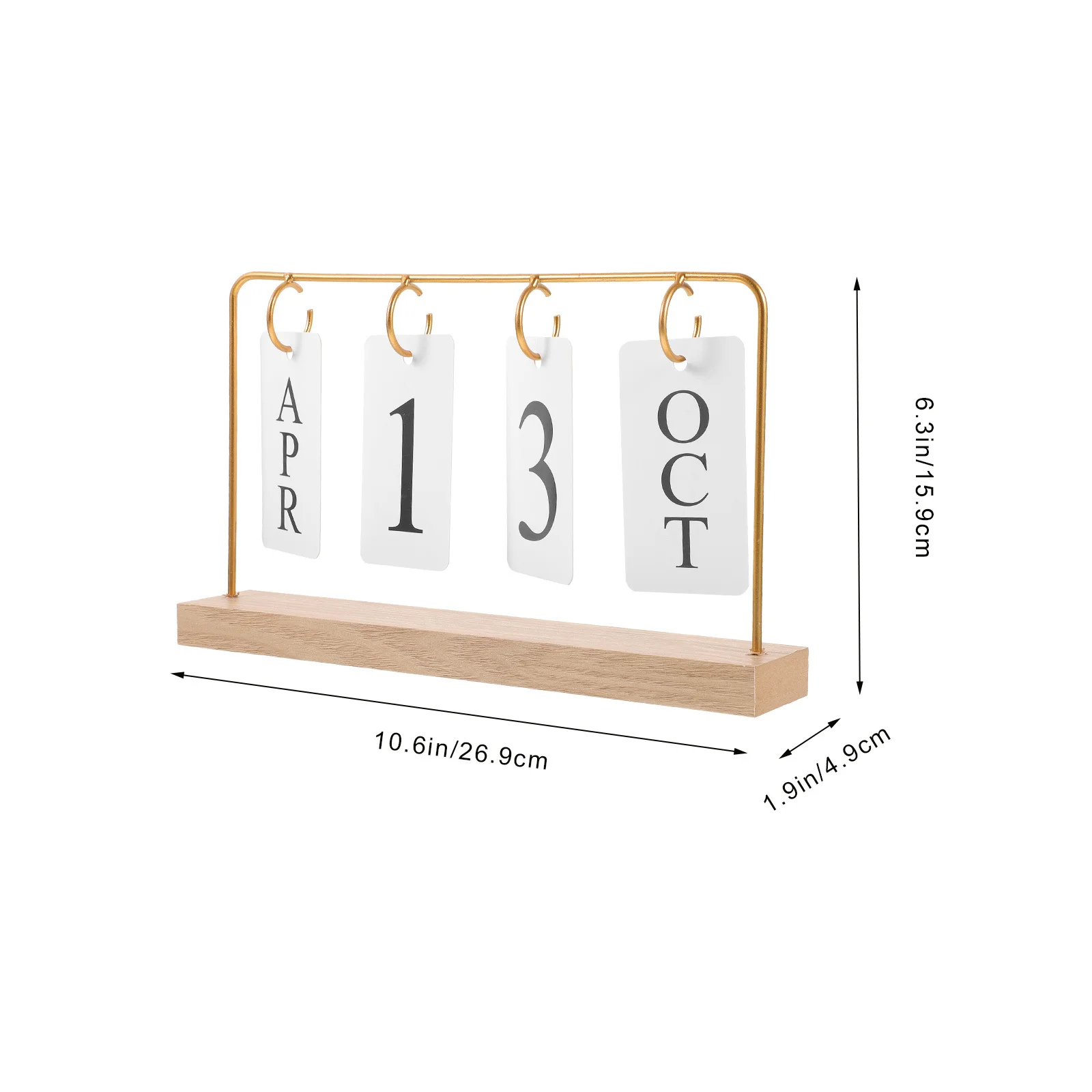 LALAFINA 2024 Calendar Desktop Planner Academic Schedule Large Digital Clock Iron Golden Decor for Desk Office Home