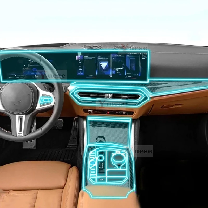 

Для BMW i3 i4 G26 2022-2023 салон автомобиля, центральная консоль, прозрачная защитная пленка из ТПУ, наклейка против царапин