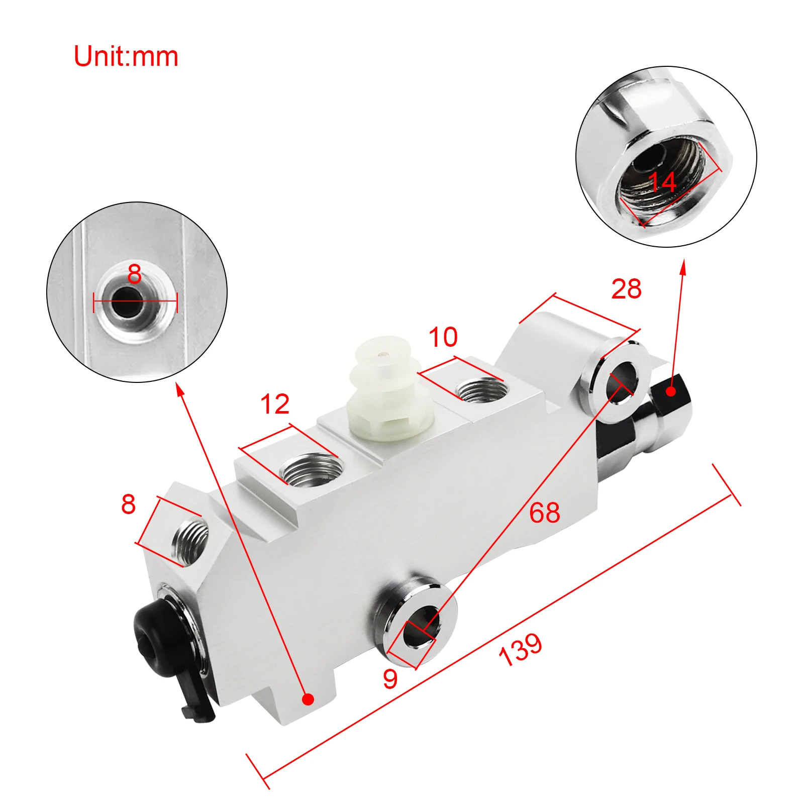 PV2 Brass Proportioning Valve Disc/Drum Disc Front Drum Rear Brake 172-1353 for Chevrolet Ford GM Street Rod Classic Car & Truck