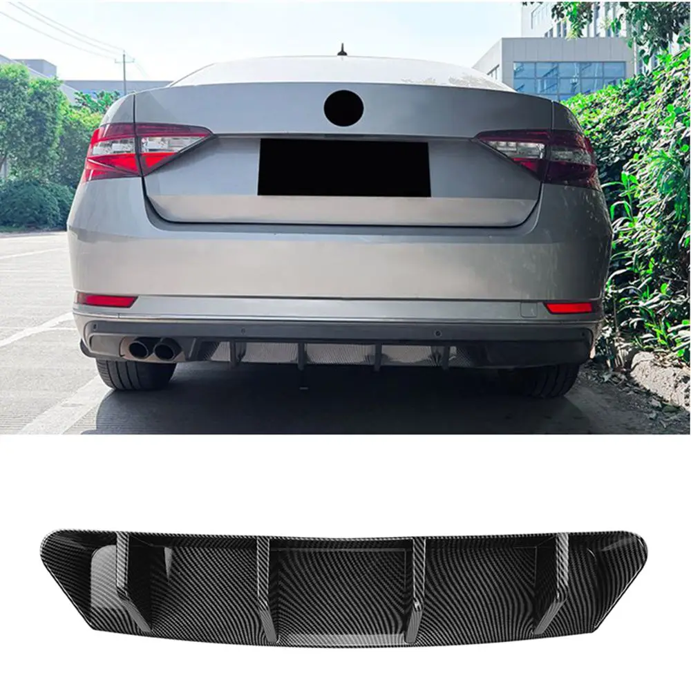 FOR Skoda Superb B8 2015-2019 Rear Lip Spoiler Small Surround Lower Lip Splitter Diffuser Car Body Kit Modification