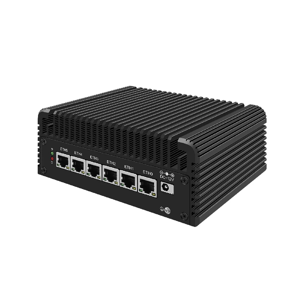 HUNSN Micro Firewall Appliance,มินิพีซี,pFsense,Mikrotik,OPNsense,VPN,Router PC,Intel Core I3/I5,RJ24,6LAN,Type-C,TF,Fanless