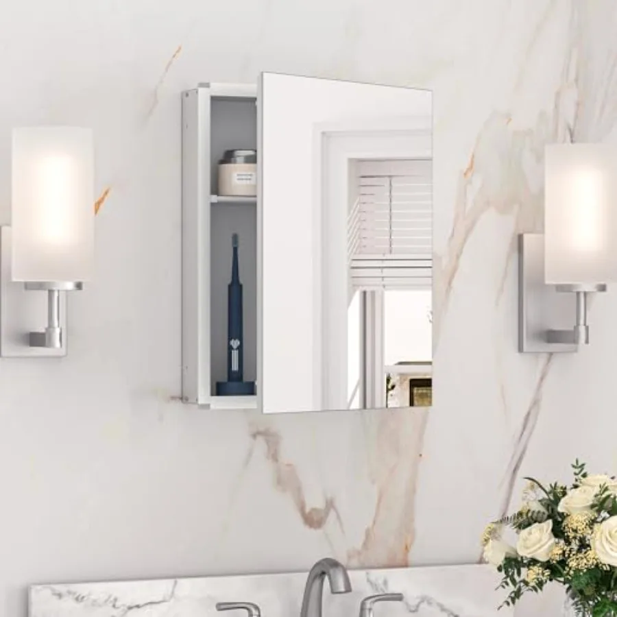 

Medicine Cabinet 14 x 18 in, Assembly Required, Bathroom Medicine Cabinets Mirror, Lightweight, One Shelve Only, Surface Mount
