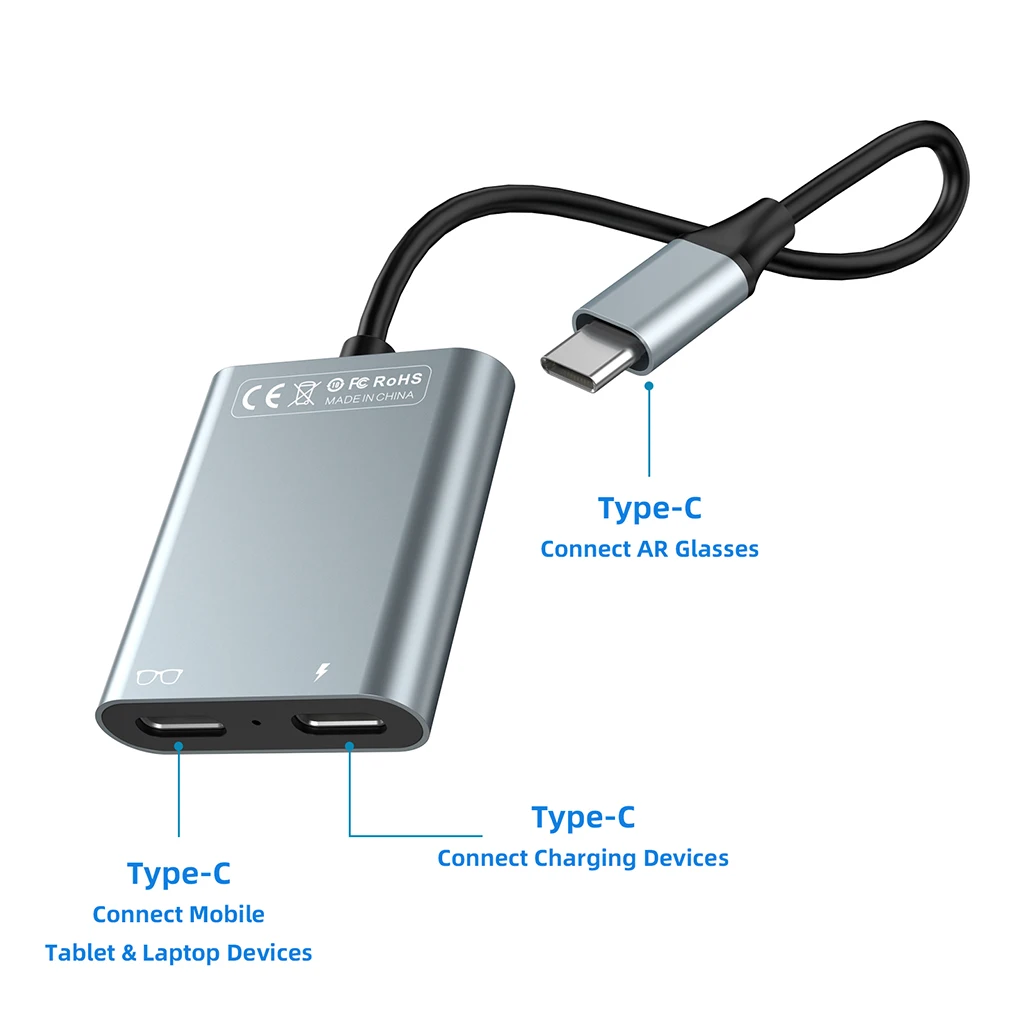 AR Transmission Charging Module AR Glasses Hub Charging Adapter Suit for Thunderbird Air Rokid Xreal Air Smart Glasses