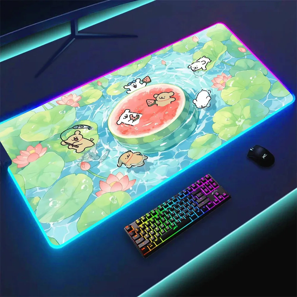 Mouse Pad Rgb LED Light teclado MousePads With Backlit MALTESE Dog RGB mouse pad teclado mousepad Gamer Computer Offices Mouspad