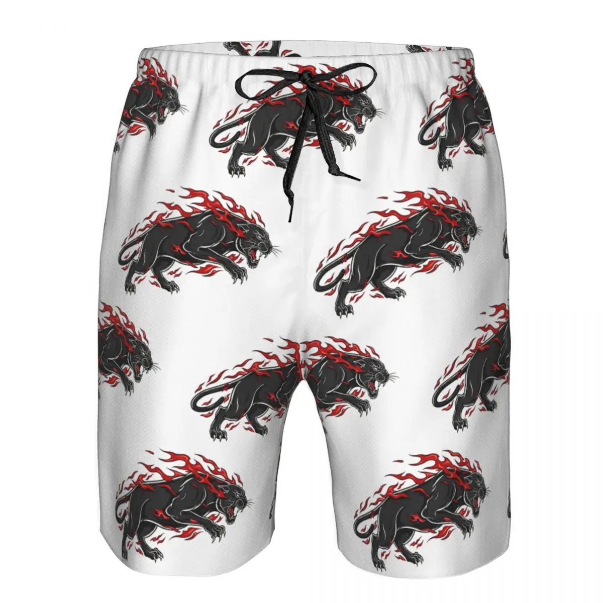 Fiery Panther Flaming Beast Trunks Beach Board Shorts Casual Quick Dry Swimming Summer Men Pants