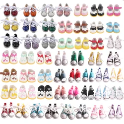 5CM Canvas Cloth Doll Shoes Lace-up Sneakers Princess, Prince Doll Shoes For Nancy Cotton Polat Raina Lesly 1/6 BJD Doll Toy