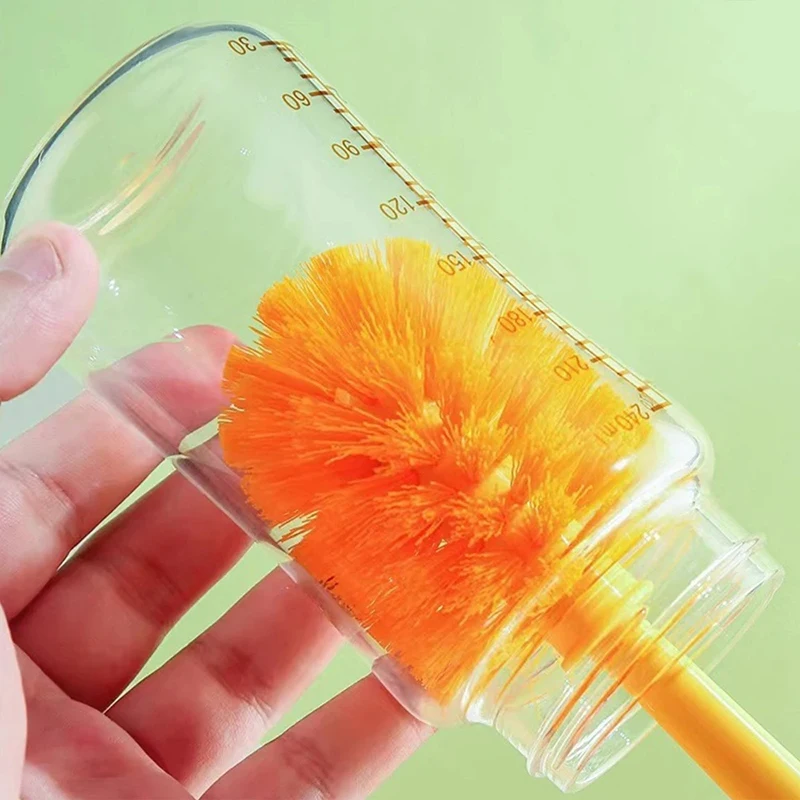 Water Bottle Cleaner Brush Silicone Detachable Scrubber Long Handle Narrow Milk Kettle Wineglass 5 In 1 Cleaner Kitchen Tool