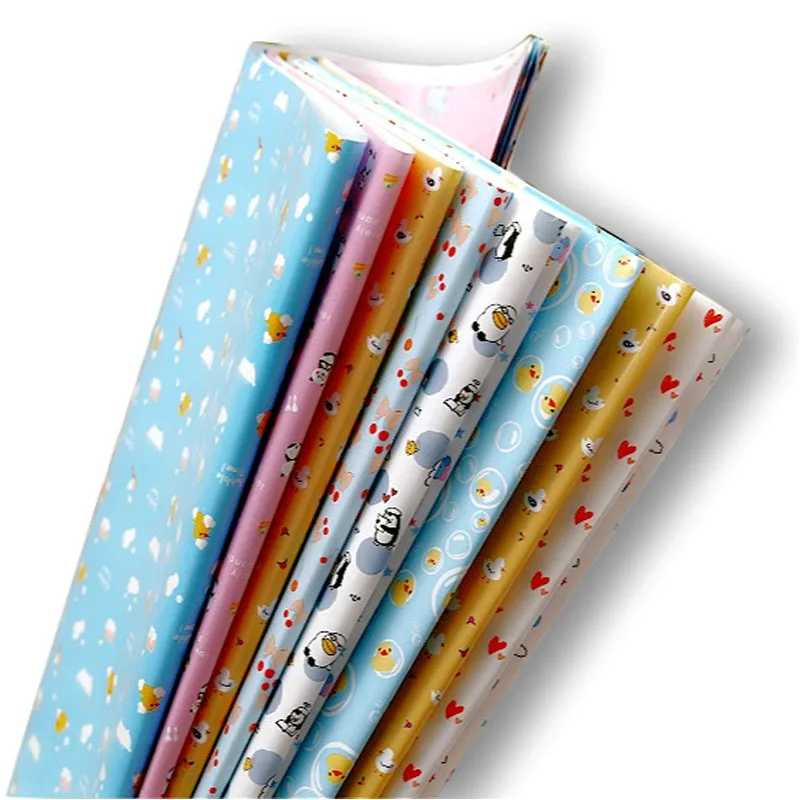Gift Wrapping Paper Colorful Wedding cute Giraffe duck panda child Birthday Gift Box Scrapbooking Paper 50*70cm