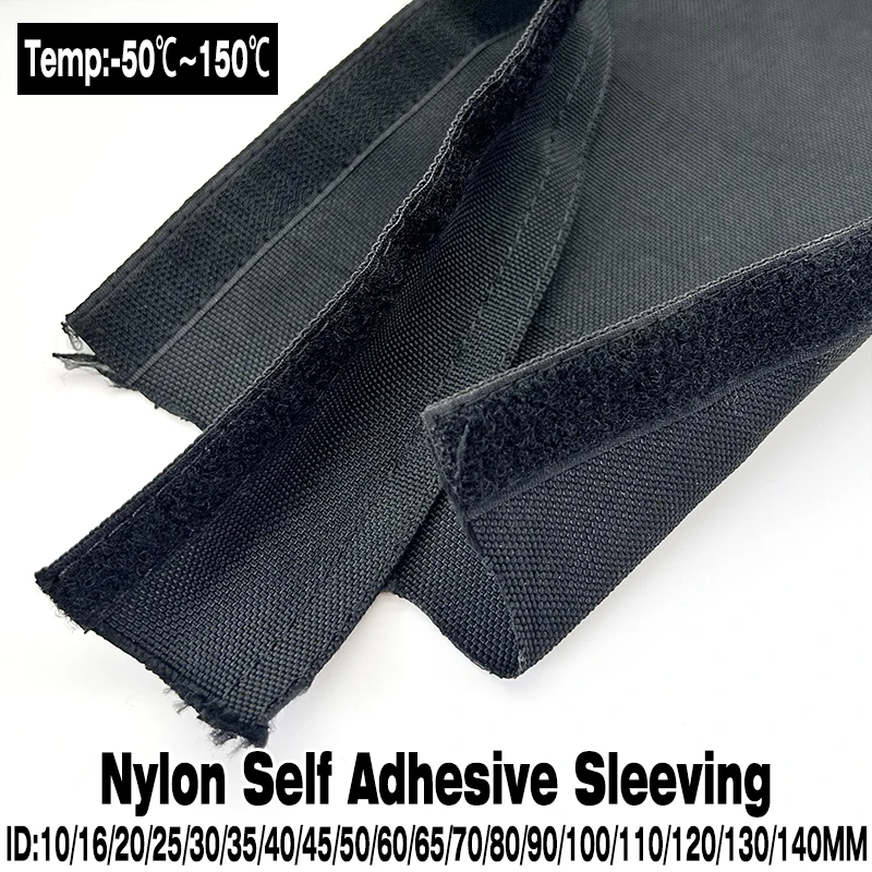 ID 10mm~140mm Nylon Self-Adhesive Wire Braided Sleeving Durable Cable Protection Wrap Easy to Install Electrical Cords Wiring
