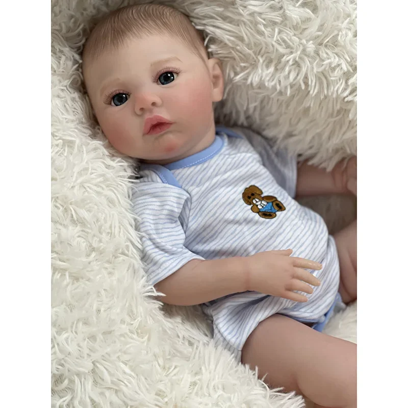 48CM Silicone Baby Doll Reborn Meadow Lifelike Hand Painted 3D Skin with Genesis Veins Handmade Art Doll Muñecas Bebe Para Niñas