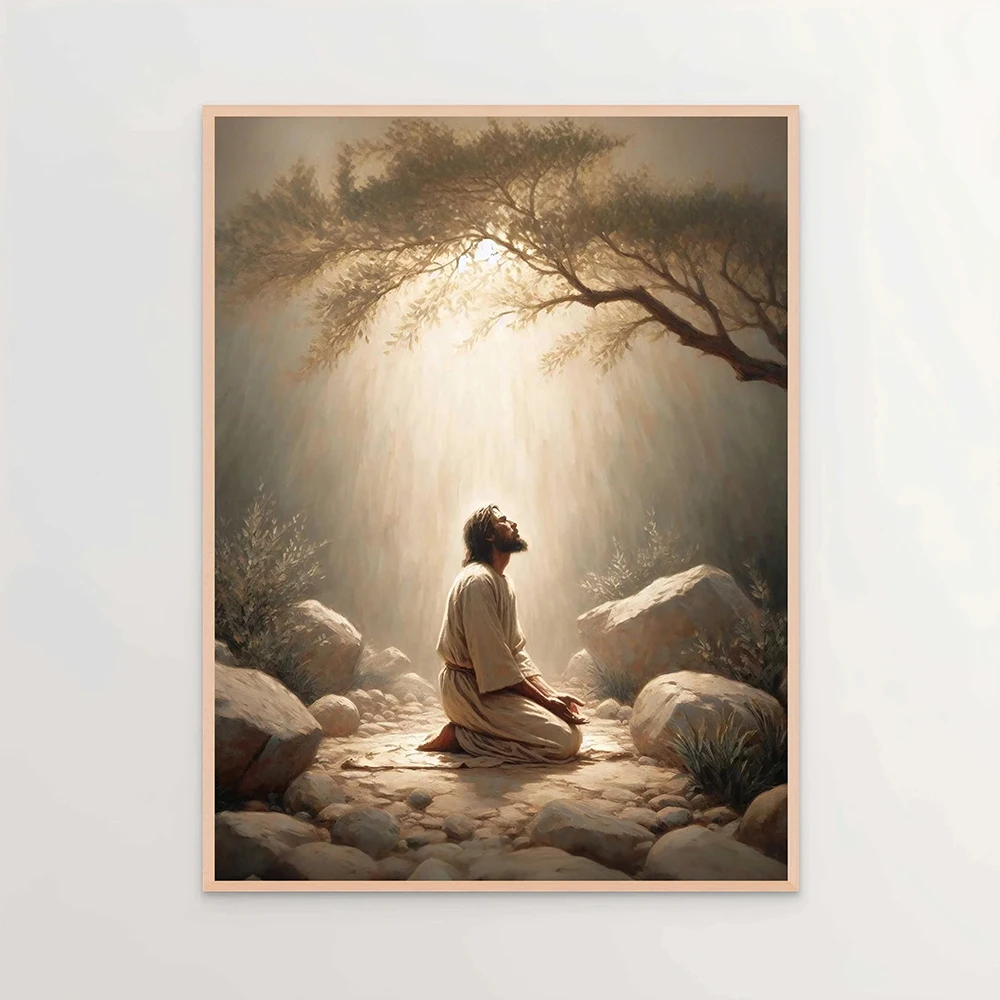 Garden of Gethsemane, Picture of Jesus Praying, Jesus Painting, Christian Print Art, Bible Art, Jesus Print, Christian Art, Jesu