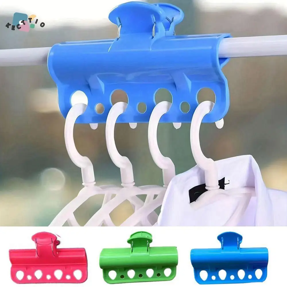 Plastic Porous Clamp Windbreaker Clip Large Windproof Rod Type Clothes Peg 7-hole Non-Slip Clothes Pole Fixing Clip Outdoor