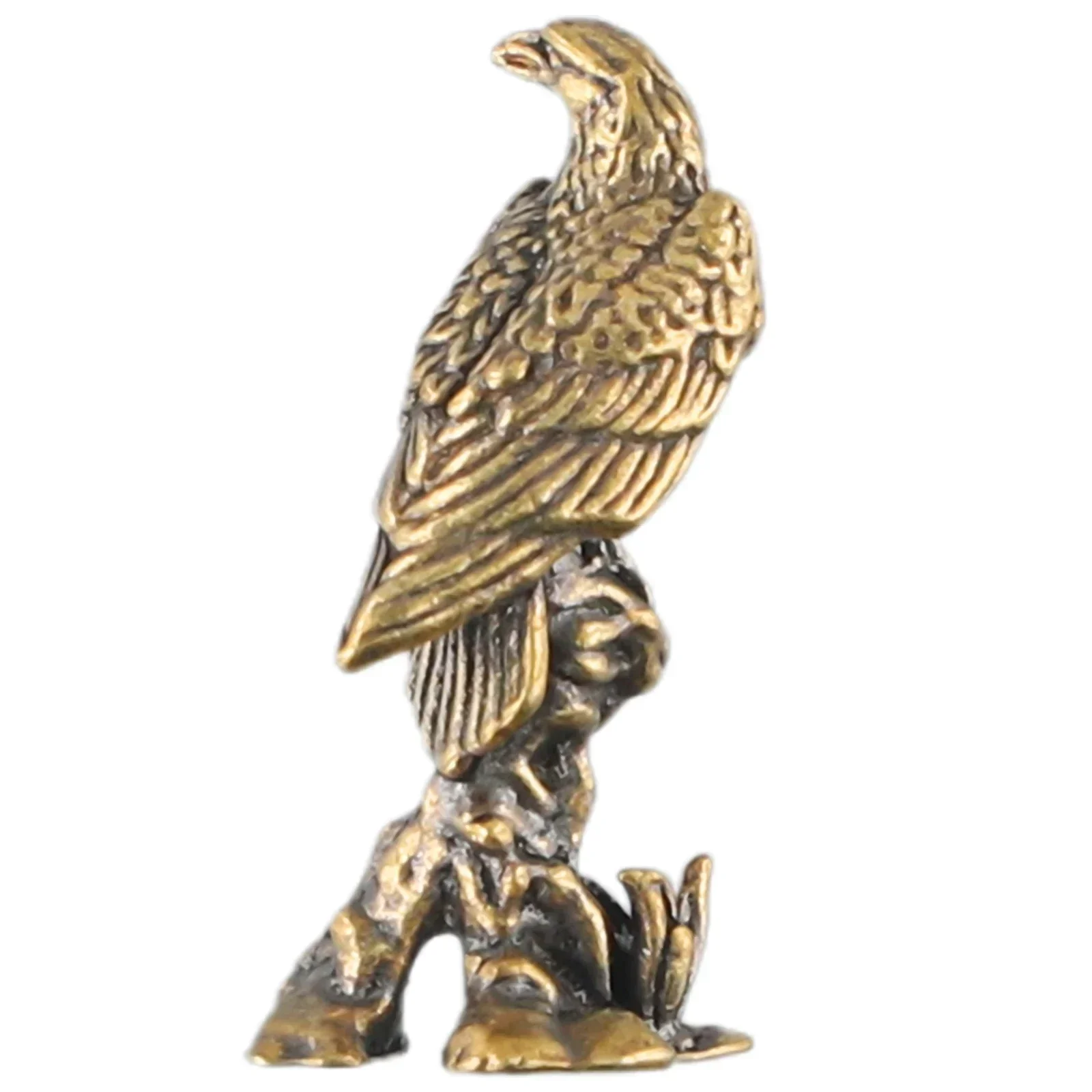 Eagle Statue Sculpture Handmade Crafts Ornament Vintage-Copper Bird Figurine Home Office Desk Animal Decoration