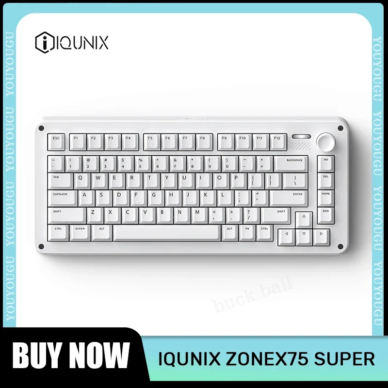 

IQUNIX ZONEX75 Super Wireless Mechanical Keyboard Kit 3 Mode 2.4g Bluetooth Gaming Aluminum Alloy Gasket Hot Swap Keyboards Kit