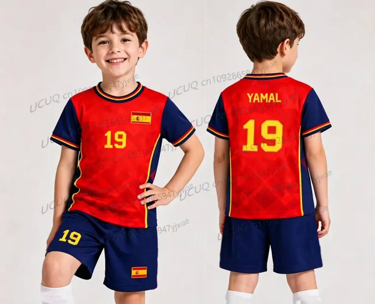 2026 Special NO.19 YAMAL Fußballtrikot-Set mit Shorts für Damen, Herren und Kinder, Spanien-Fans, T-Shirt oder Shorts-Set, Sommer, 2-teiliges Set – Detail 8